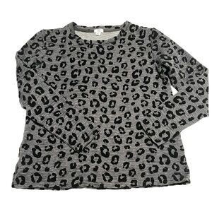 Crown &‎ Ivy Women’s Small Leopard Print Crew Neck Long Sleeve Top